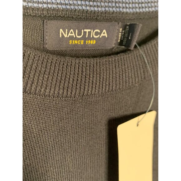 NAUTICA Navy Blue Pullover Crewneck Long Sleeve Men's Sweater NWT Size Large - Picture 5 of 9